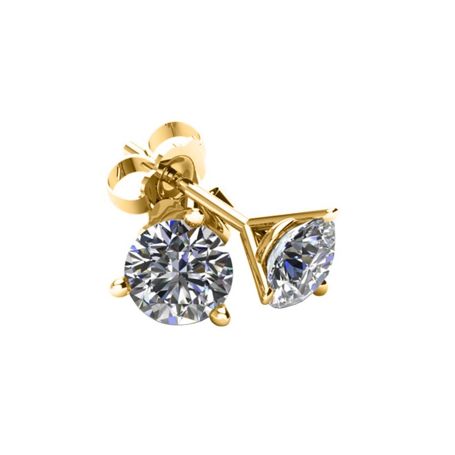 Diamond Martini Earrings, 0.2 Carat on 14k Yellow Gold
