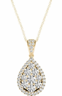 Diamond Oval Pendant, 1.08 Carat on 18k Yellow Gold P20248Y