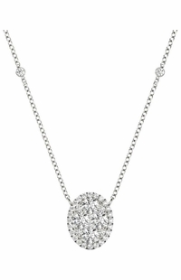 Diamond Oval Pendant, .71 Carat on Solid 18k White Gold P20243W