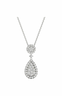 Diamond Pear Pendant, .65 Carat on Solid 18k White Gold P21959W