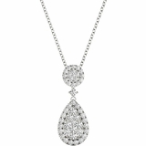 Diamond Pear Pendant, .65 Carat on Solid 18k White Gold P21959W