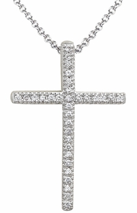 Diamond Pendant, .10 Carat Diamonds on 14K White Gold
