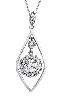 Diamond Pendant, .20 Carat Diamonds on 14K White Gold PWG182