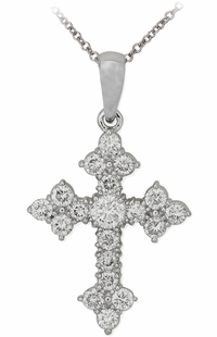 Diamond Pendant, .50 Carat Diamonds on 14K White Gold