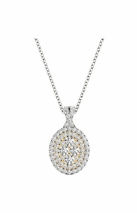 Diamond Pendant, .66 Carat on Solid 18k White & Yellow Gold P21951WY