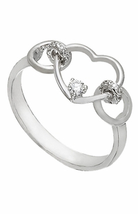 Diamond Ring, .09 Carat Diamonds on 14K White Gold