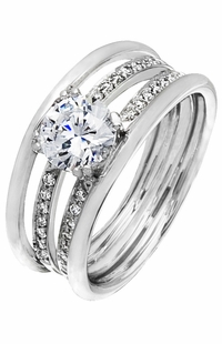 Diamond Ring, .17 Carat Diamonds on 14K White Gold