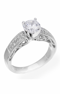 Diamond Ring, .24 Carat Diamonds on 14K White Gold