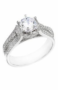 Diamond Ring, .31 Carat Diamonds on 14K White Gold