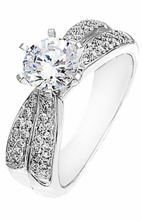 Diamond Ring, .41 Carat Diamonds on 14k White Gold RWG189
