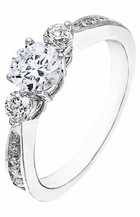 Diamond Ring, .46 Carat Diamonds on 14K White Gold