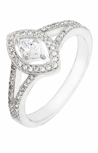 Diamond Ring, .48 Carat Diamonds on 14K White Gold