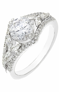 Diamond Ring, .55 Carat Diamonds on 14K White Gold
