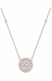 Diamond Round Pendant, .56 Carat on 18k Rose Gold P20242R