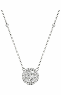 Diamond Round Pendant, .56 Carat on Solid 18k White Gold P20242W