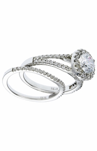 Diamond Wedding Ring Set, .44 Carat Diamonds on 14k White Gold RWG152