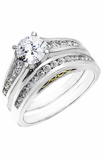 Diamond Wedding Ring Set, .58 Carat Diamonds on 14k White Gold RWG118