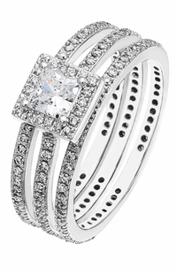 Diamond Wedding Ring Set, .61 Carat Diamonds on 14K White Gold