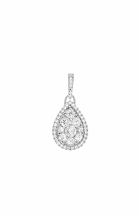 Eye Drop Diamond Pendant, 0.99 Carat on Solid 16k White Gold PSV233W