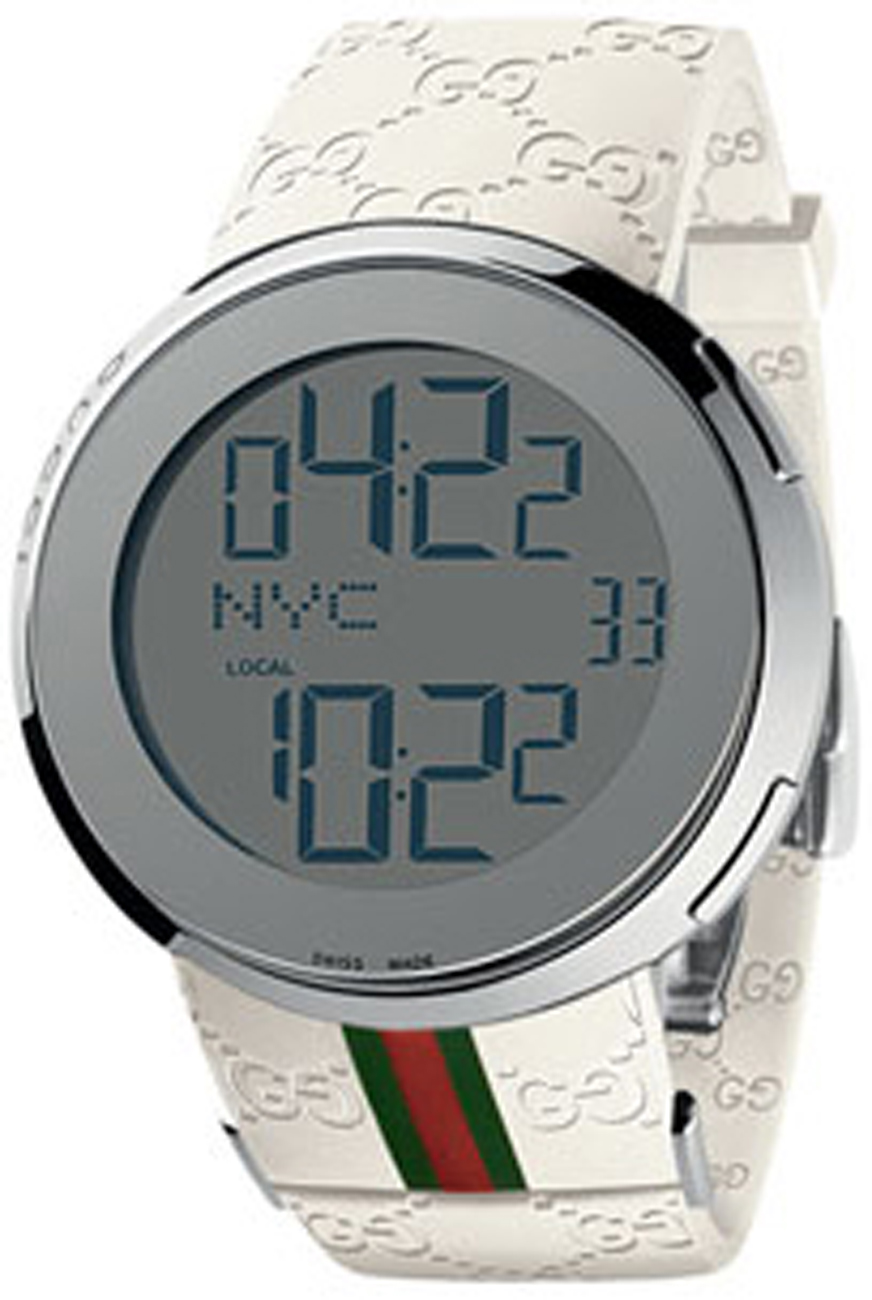 Gucci 114 IGucci YA114214 Silver Digital Dial Watch.