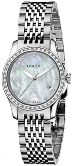 YA126508 Gucci 126 G-Timeless Ladies Diamonds Mother of Pearl Watch