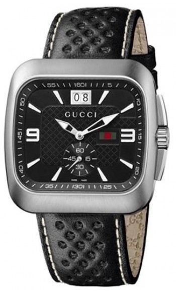 YA131302 Gucci Coupe Mens Black Leather Watch