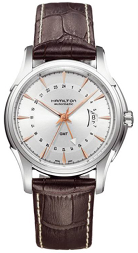 H32585557 Hamilton Jazzmaster Silver Dial Mens Automatic GMT Watch.