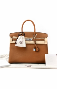 Hermes Birkin Bag 35 Gold Togo Leather