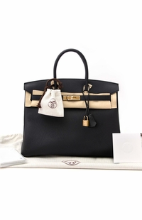 Hermes Birkin Bag 35 Togo Black Women's Handbag