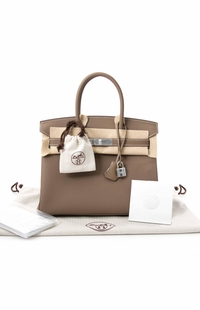 Hermes Togo Birkin 30 Bag Etoupe Leather Women's Purse
