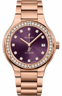 Hublot Classic Fusion Rose Gold Diamonds Women's Watch 568.OX.898V.OX.1204