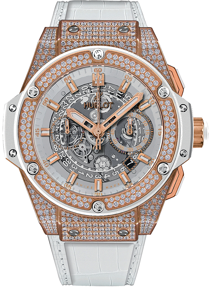 701.OE.0128.GR.1704 Hublot King Gold White Pave Watch