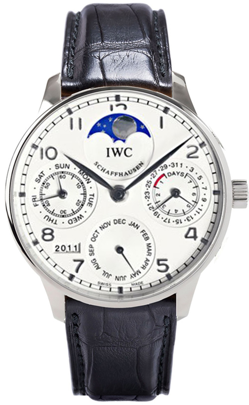 IW502305 IWC Portuguese Perpetual Calendar Platinum Case Mens Watch