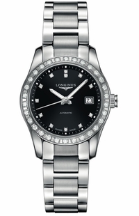 Longines Conquest Classic Black Dial & Diamonds Women's Watch L2.285.0.57.6