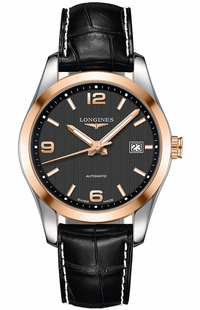 Longines Conquest Classic Black Dial & Solid Rose Gold Men's Watch L2.785.5.56.3