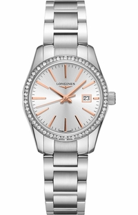 Longines Conquest Classic Diamond Bezel Women's Watch L2.286.0.72.6