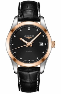 Longines Conquest Classic Diamond & Solid Rose Gold Men's Watch L2.785.5.58.3