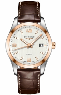 Longines Conquest Classic Solid Rose Gold & Silver Dial Men's Watch L2.785.5.76.3