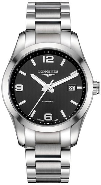 エコビッチ　ロングジョン　L L2.785.4.56.6 Longines Conquest Mens Black Dial Dress Watch for Sale