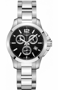 Longines Conquest Quartz Black Dial Men's Watch  L3.379.4.56.6