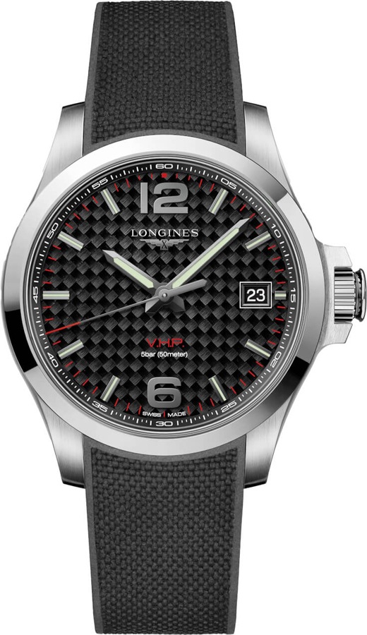 Authentic New Longines Conquest V.H.P. Black Rubber Strap