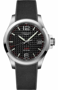 Longines Conquest V.H.P. Black Rubber Strap Men's Watch L3.716.4.66.9