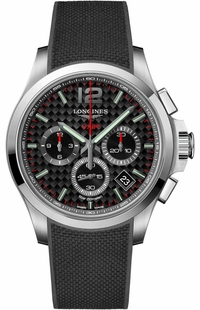 Longines Conquest V.H.P. Black Rubber Strap Men's Watch L3.717.4.66.9