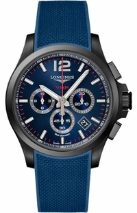 Longines Conquest V.H.P. Blue Rubber Strap Men's Watch L3.727.2.96.9