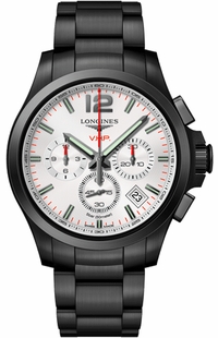 Longines Conquest V.H.P. Chronograph Black Steel Men's Watch L3.717.2.76.6