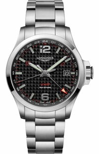 Longines Conquest V.H.P. GMT Black Carbon Men's Watch L3.728.4.66.6