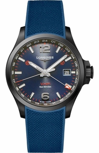 Longines Conquest V.H.P. GMT Blue Strap Men's Watch L3.728.2.96.9