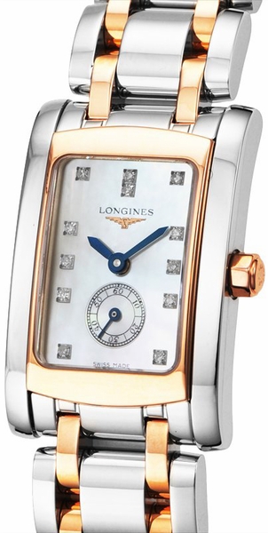 Womens Longines DolceVita L5.155.5.88.7 MOP Diamond Dial Steel and Rose ...