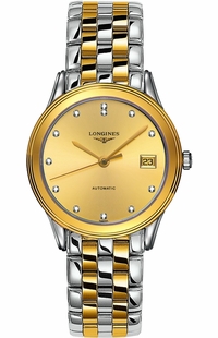 Longines Flagship Automatic Men's Dress Watch with Diamonds L4.774.3.37.7
