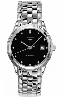 Longines Flagship Black Dial Diamond Men's Watch L4.874.4.57.6